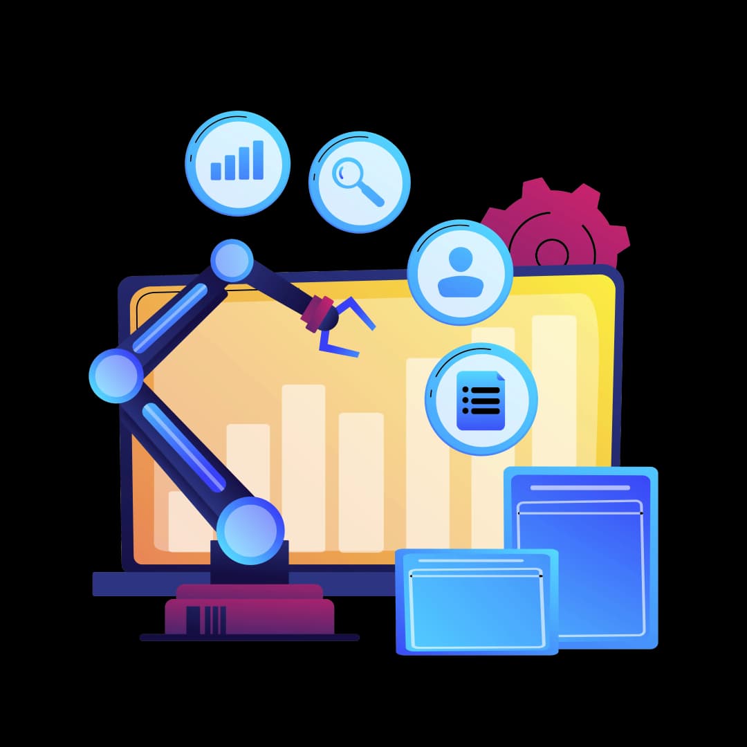 Cybersecurity lock illustration