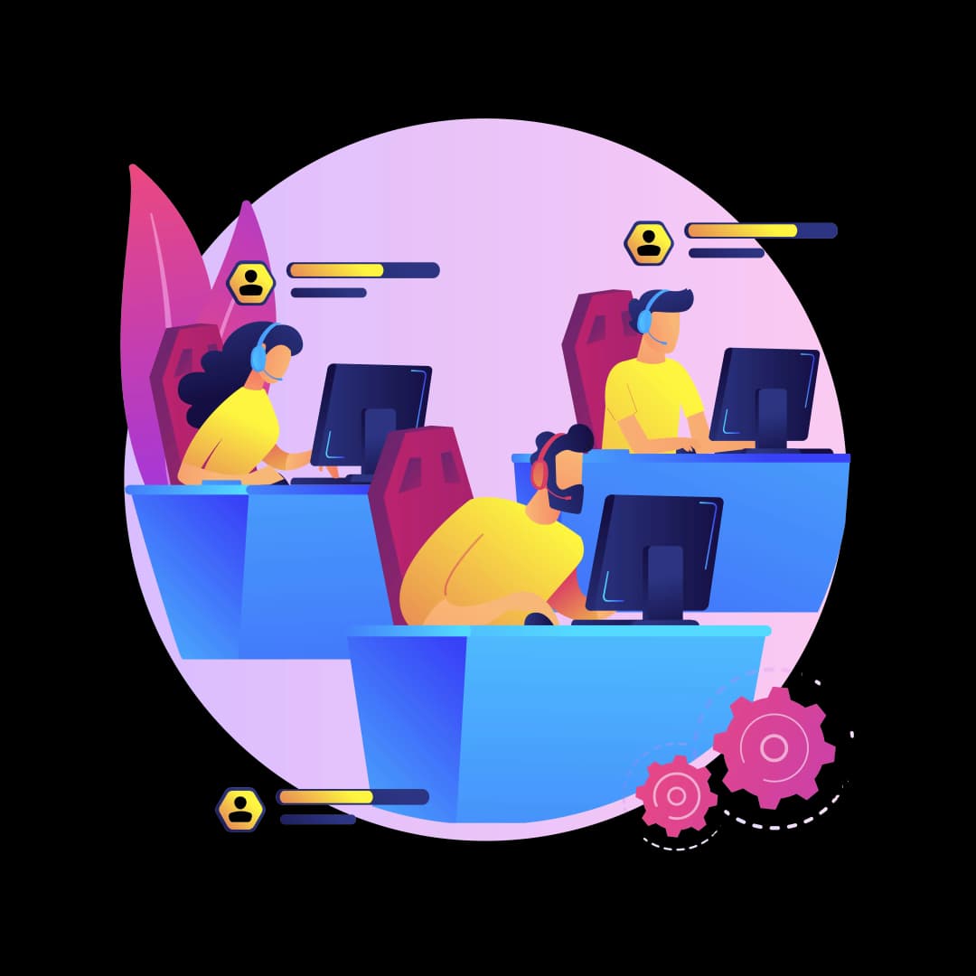 Cybersecurity lock illustration