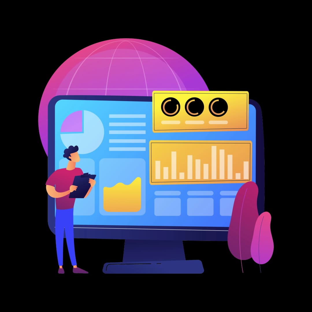 Cybersecurity lock illustration